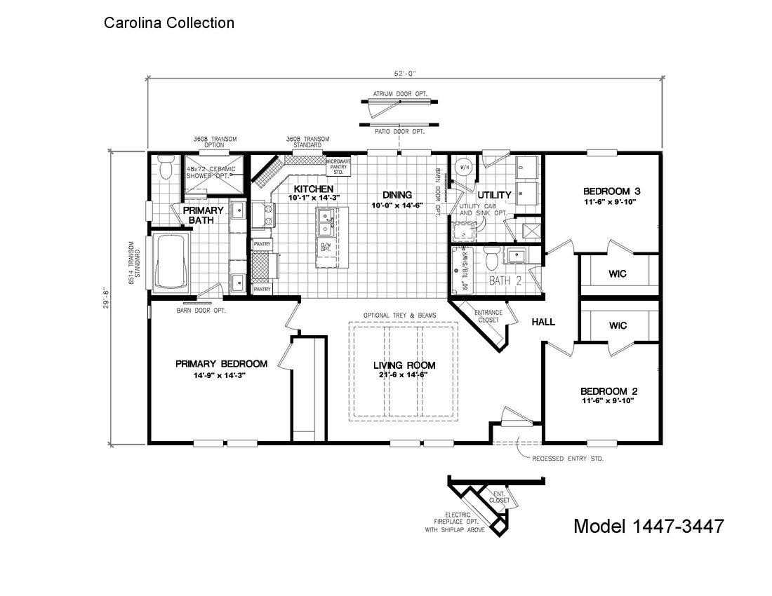 The 1447 CAROLINA Floor Plan