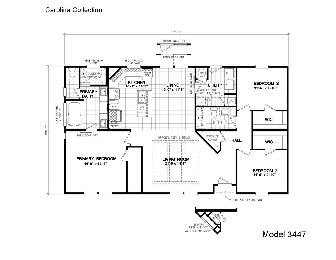 The 1447 CAROLINA Floor Plan