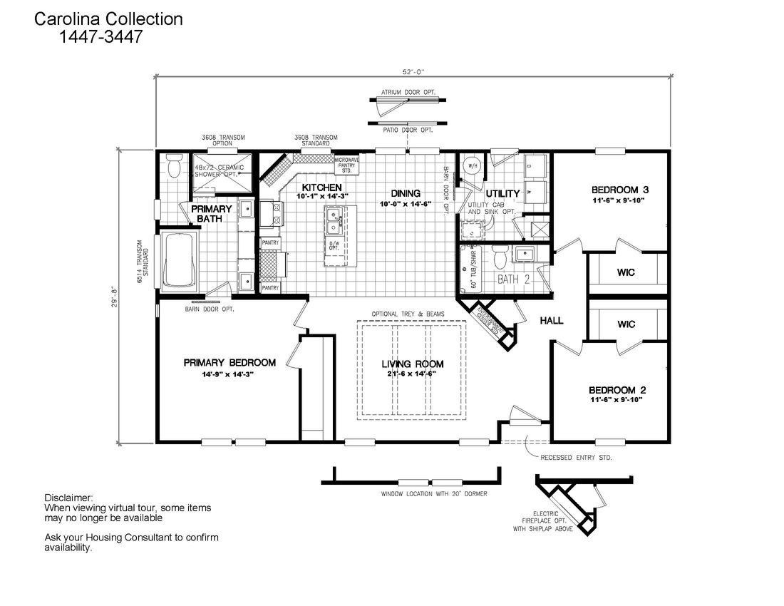 The 3447 CAROLINA Floor Plan