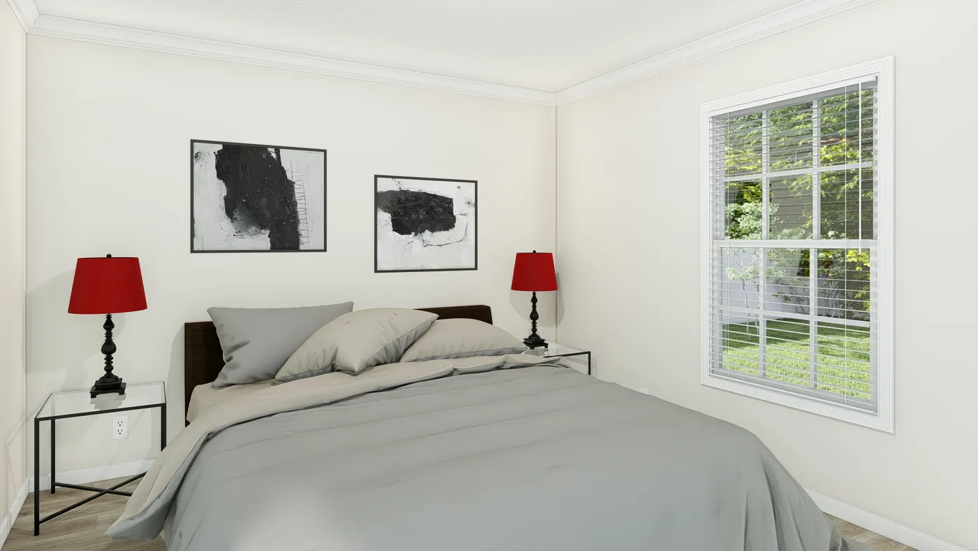 The HERITAGE 3101 Bedroom. This Modular Home features 3 bedrooms and 2 baths.