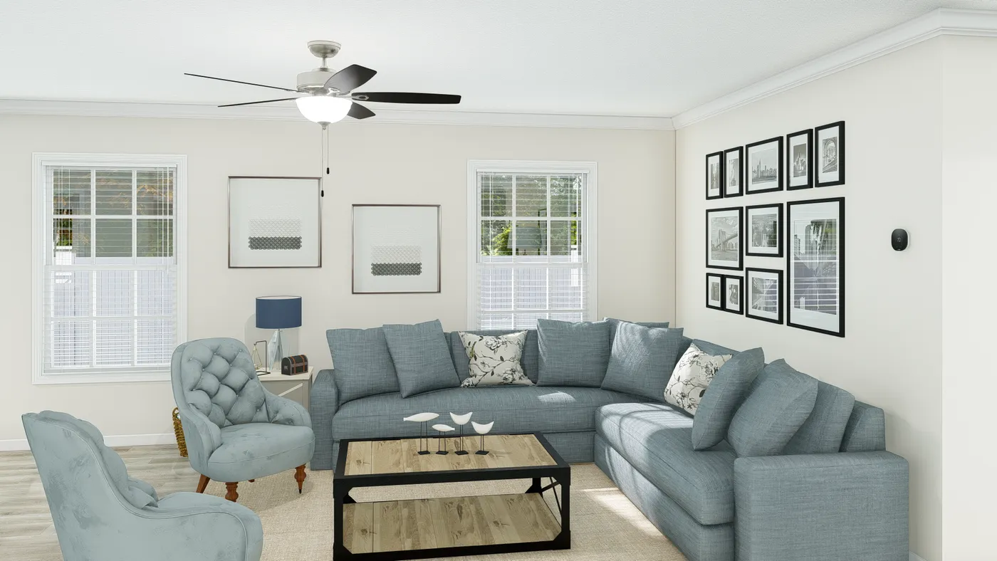 The HERITAGE 3101 Den. This Modular Home features 3 bedrooms and 2 baths.