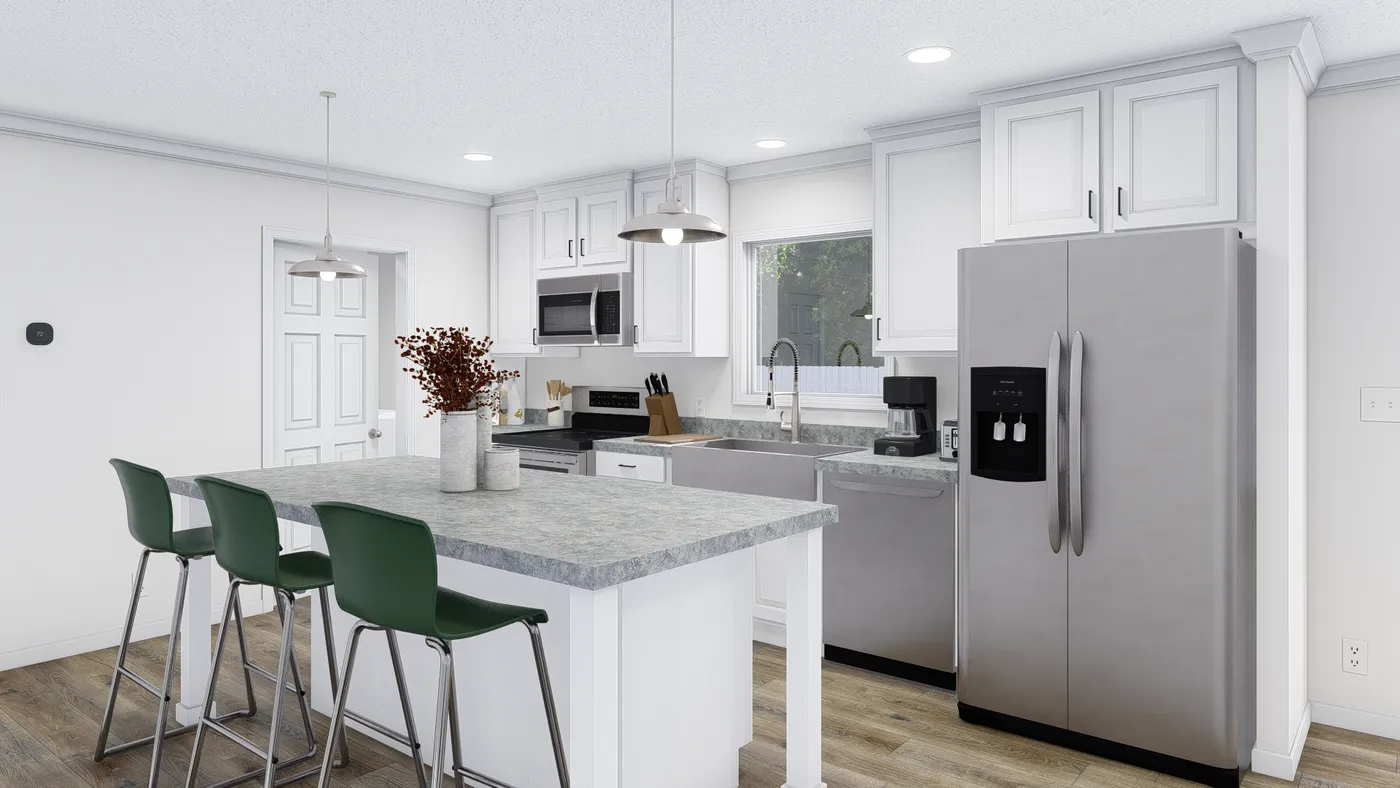 The BIG EASY M001 Kitchen. This Manufactured Mobile Home features 4 bedrooms and 2 baths.