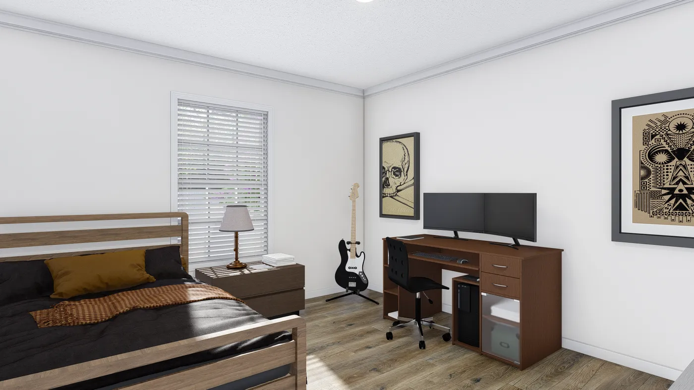 The BIG EASY M001 Bedroom. This Manufactured Mobile Home features 4 bedrooms and 2 baths.