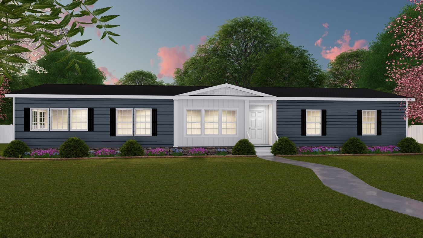 The 3458 HUD 76X32 CAROLINA RAELYN Exterior. This Manufactured Mobile Home features 4 bedrooms and 3 baths.