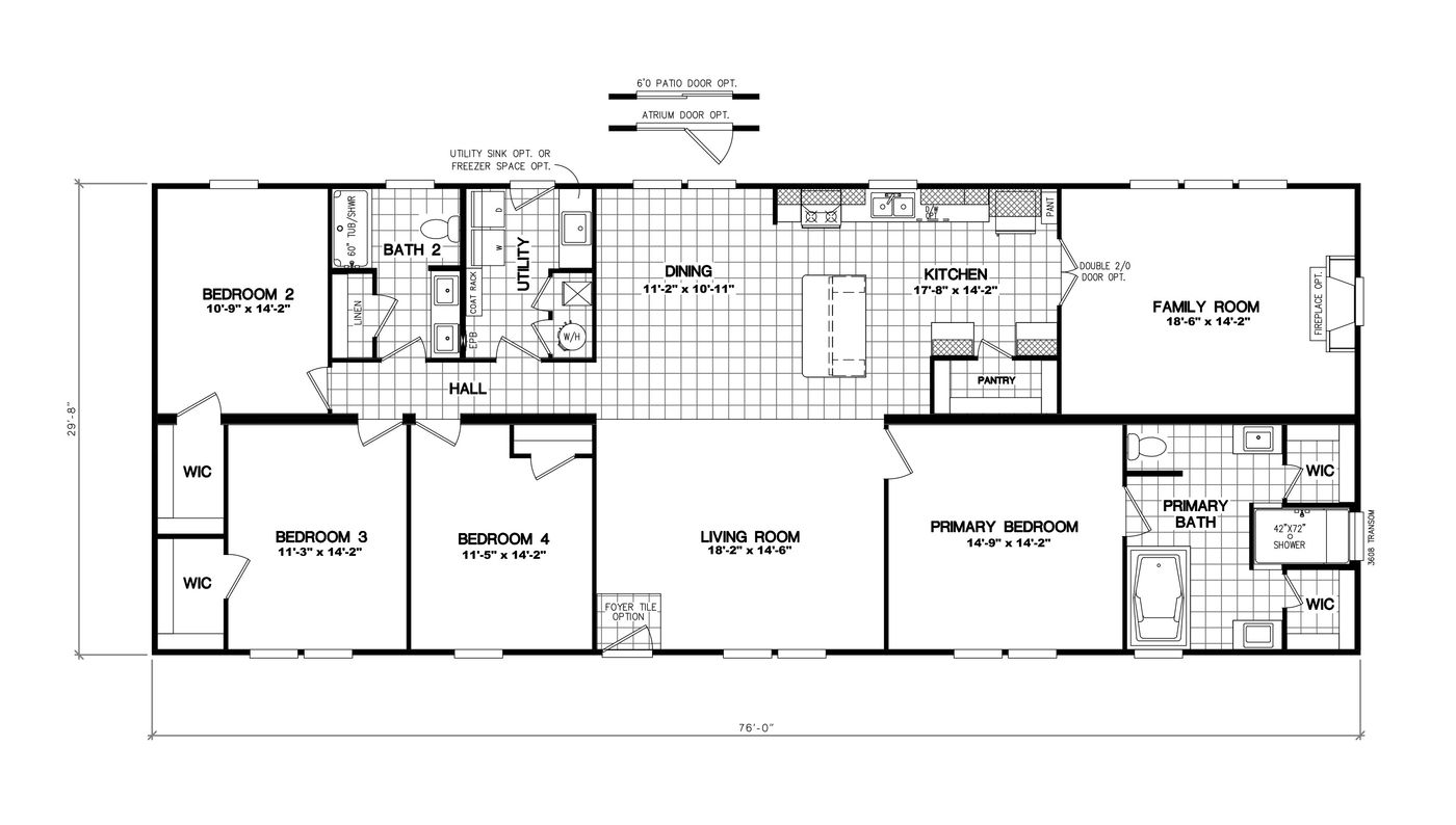 The 4872 ENTERPRISE 32X76 HUD Floor Plan