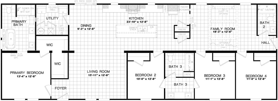 The 3237 THE TYBEE HUD Floor Plan